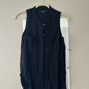 Madewell Black Sleeveless Silk Top